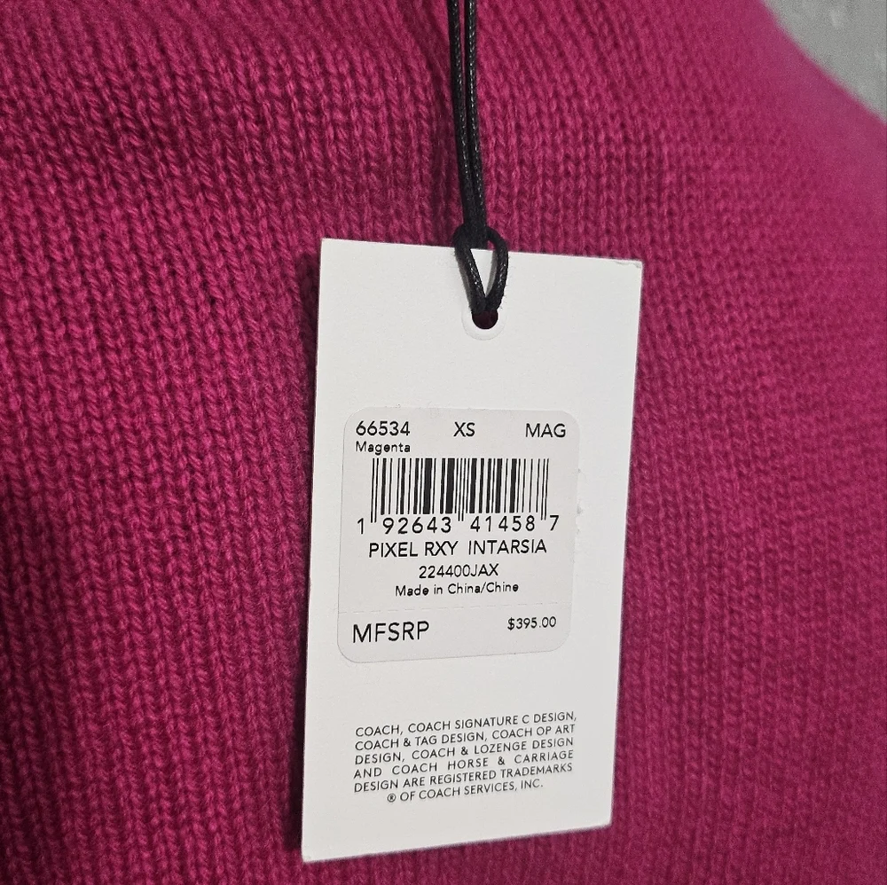 NWT Coach Pink Dinosaur Crew Neck - Picture 3 of 4